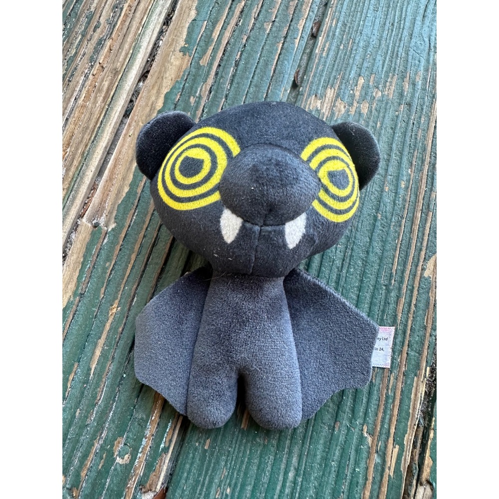 Deddy Bears Vambear Bat Plush Toy Grey Yellow Spiral Eyes 5 Inch A3954